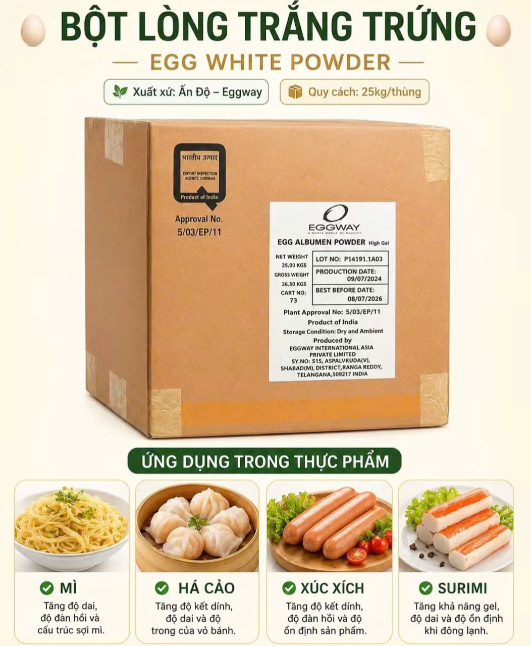 Egg White Powder - BỘT LÒNG TRẮNG TRỨNG